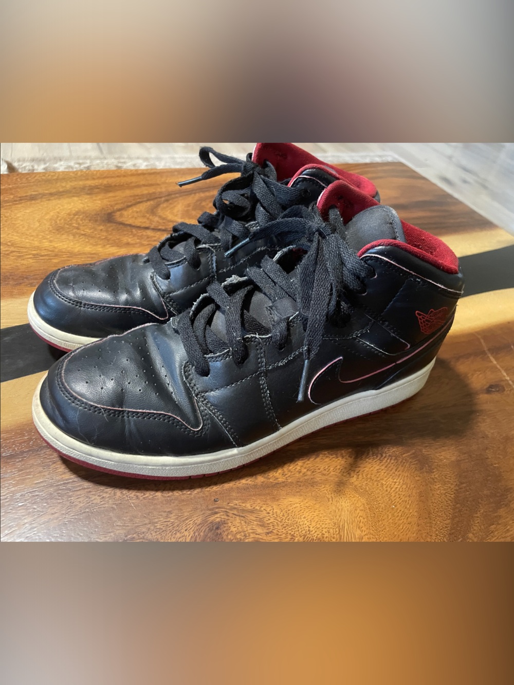 2016 Air Jordan 1 Mid “Black Red” “Lance Mountain Bred” Sneakers 6.5Y